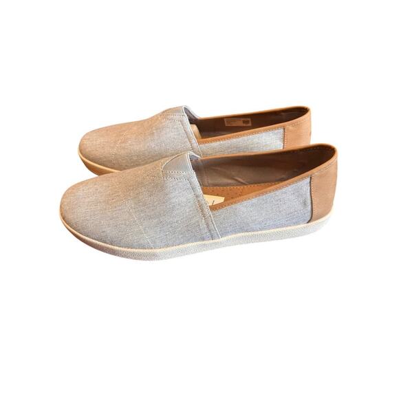Toms Avalon Drizzle Gray Flub Chambray Loafer Men's Size 11 - New - Picture 1 of 12